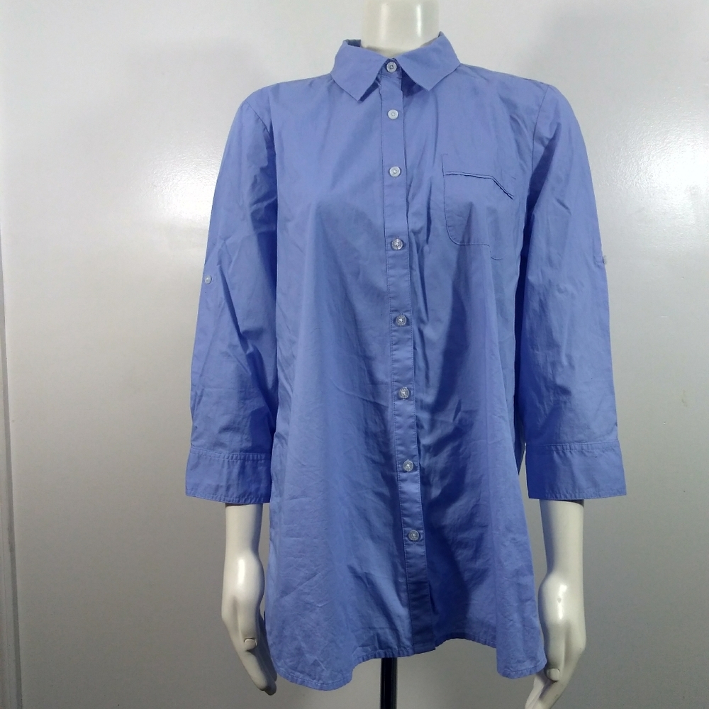 Izod Blue Button-up Blouse